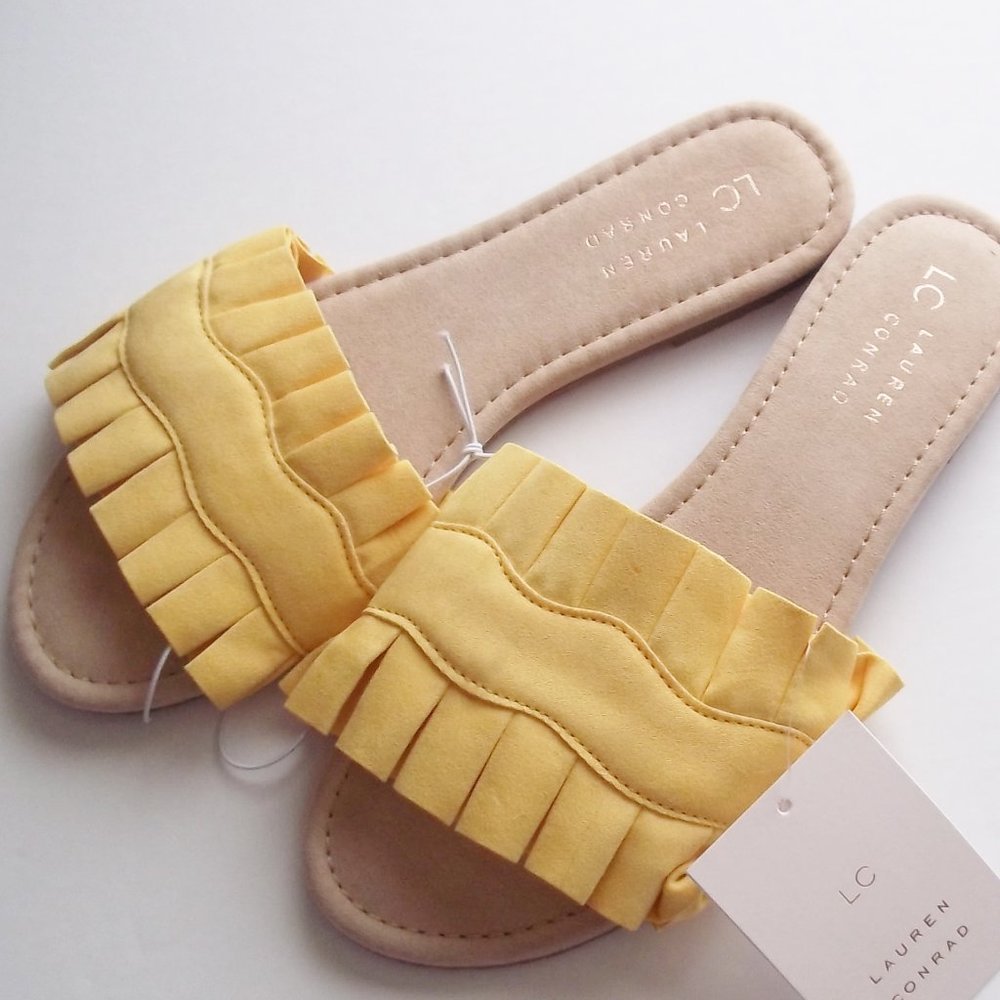 LC Lauren Conrad Yellow Slide Sandal NEW - Picture 5 of 6
